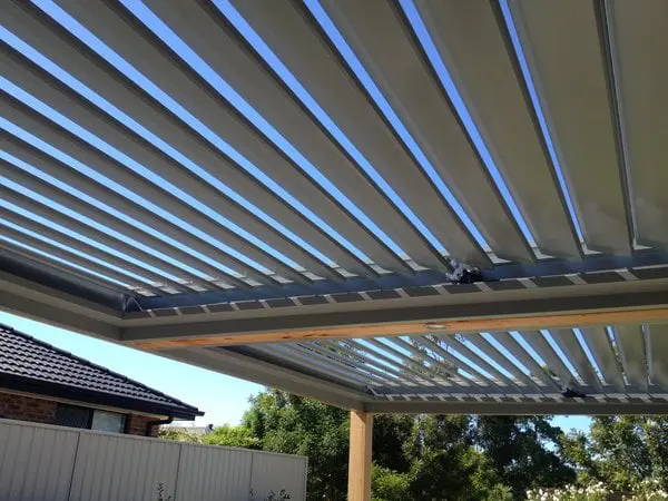 Flat Louvred Roof Partially Open